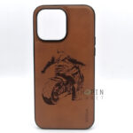 Apple iPhone 14 Pro Max Customized Leather Case Bike Engraved - Image 2