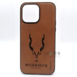 Apple iPhone 14 Pro Max Customized Leather Case Markhor Engraved