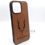 Apple iPhone 14 Pro Max Customized Leather Case Markhor Engraved - Image 2