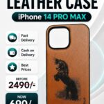 Apple iPhone 14 Pro Max Customized Leather Case Horse Engraved