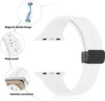 42mm-44mm-45mm-49mm Apple Watch Band Magnetic Band D-buckle Silicone Sport Strap Replacement Wrist Band for Apple Series 8/ultra/7/SE/6/5/4/3/2/1,Women men iWatch Bands White