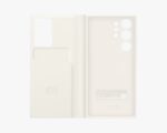 Samsung Galaxy S23 Ultra Smart view wallet Case - Cream - Image 2