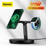 Baseus 3 in 1 Magnetic Wireless Charger Stand 20W for iPhone/ Apple Watch/ Airpods Charger Holder