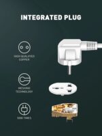 LDNIO SC4407 Power Socket 4 USB Charger with Power Extension Cord - White - Image 2