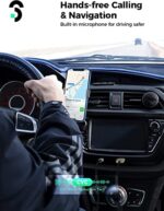 Aux to Bluetooth Receiver for Car - Bluetooth 5.1 Adapter 3.5 mm Bluetooth Adapter for Car with Built-in Microphone for Hands-Free Car Kits- Black - Image 2