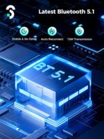 Aux to Bluetooth Receiver for Car - Bluetooth 5.1 Adapter 3.5 mm Bluetooth Adapter for Car with Built-in Microphone for Hands-Free Car Kits- Black - Image 5