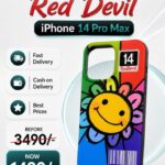 IPhone 14 Pro Max Red Devil Graffiti Series PC+TPU Magsafe Case Flower Design