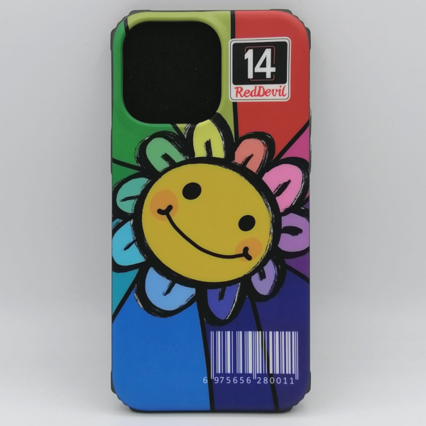 IPhone 14 Pro Max Red Devil Graffiti Series 2022 PC+TPU Magsafe Case Flower Design
