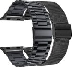 42mm/44mm/45mm/49mm/ baklon Pack 2 Metal Band Apple Watch Band Stainless Steel Mesh Loop Replacement Wristband - Black