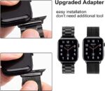 42mm/44mm/45mm/49mm/ baklon Pack 2 Metal Band Apple Watch Band Stainless Steel Mesh Loop Replacement Wristband - Black - Image 2