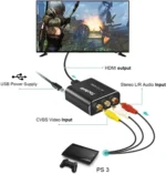 RCA AV To HDMI, 1080P RCA Composite CVBS AV To HDMI Video Audio Converter Adapter PAL/NTSC - Black - Image 2