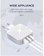 LDNIO A3310Q 3 USB Ports Fast Charger Type C - White - Image 4