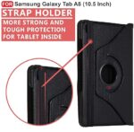 Samsung Tab 360 Degree Rotating Leather Case Cover For A9/A9 Plus A8/A7/A7 lite/S5e/S4/S3 - Black - Image 5