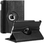 Apple iPad Mini 1/2/3/4/5 360 Degree Rotating Leather Case Cover - Black