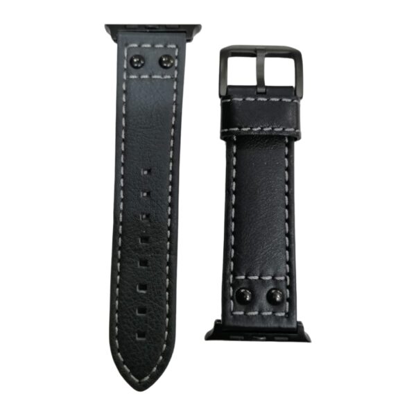42/44/45/49mm Genuine Leather Straps For Apple Watch - Black