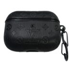 Airpods Pro 2022 / 2019 LV Unique Design Leather Protection Case  – Black - Image 2