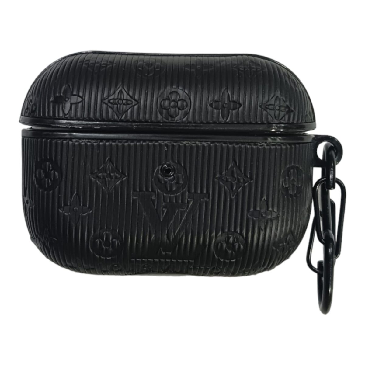 Airpods Pro 2022 / 2019 LV Unique Design Leather Protection Case  – Black - Image 1
