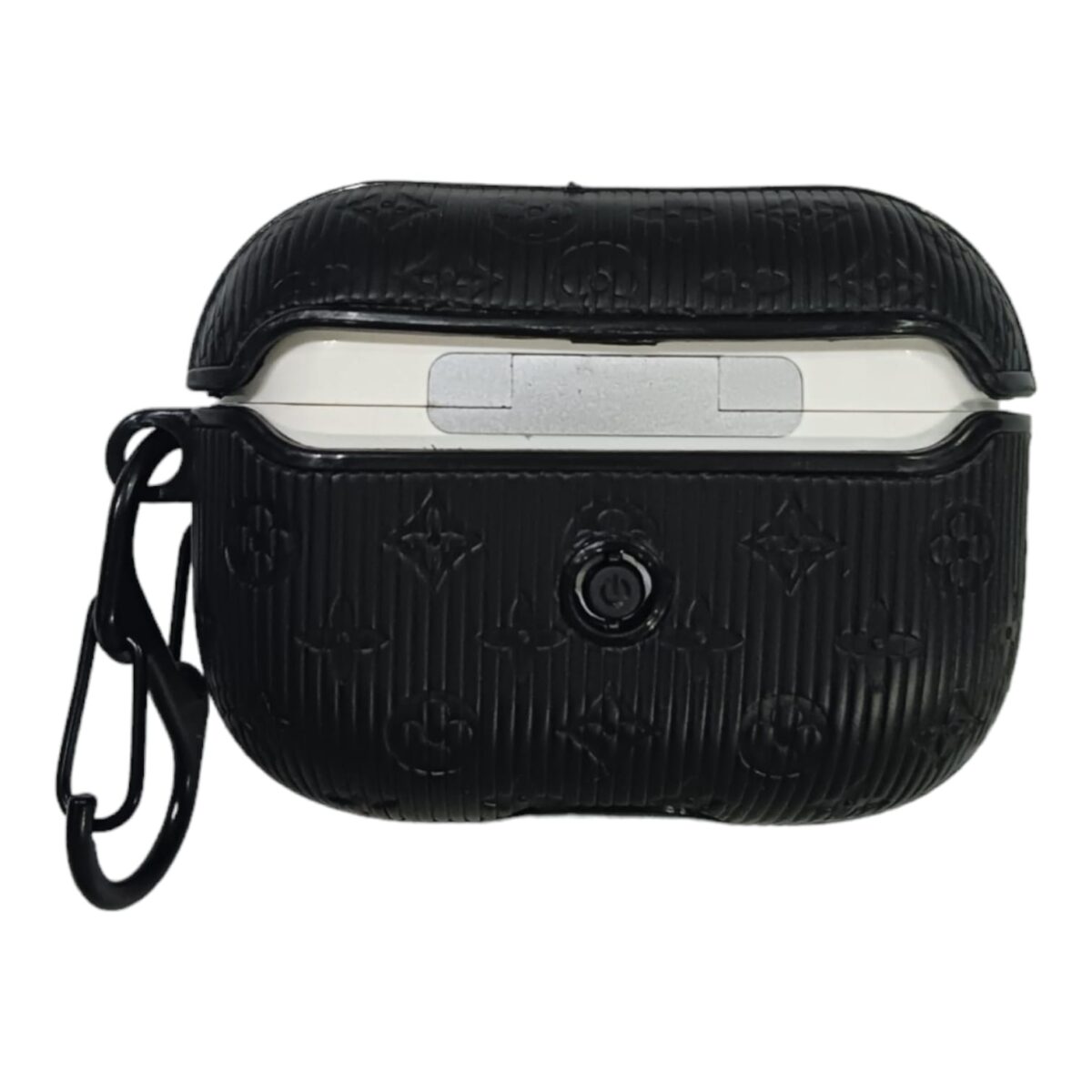 Airpods Pro 2022 / 2019 LV Unique Design Leather Protection Case  – Black - Image 3