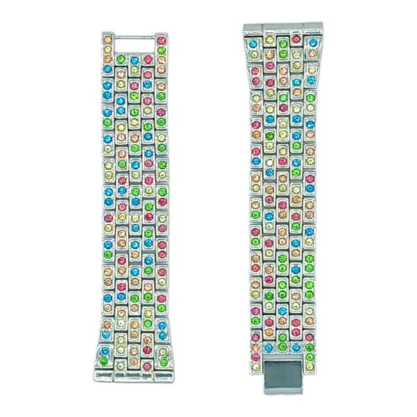 42mm/44mm/45mm/49mm/22mm Colorful Diamond Stainless Steel Chain Straps For Smart Watch – Silver