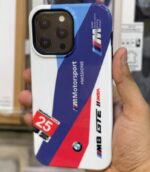 iPhone 15 Pro Max – Case Tricolor With BMW Motorsports Logo – White