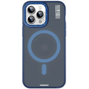 iPhone 15 Pro Max Youngkit Rock Sand Series Skin Feel Magsafe Case – Blue