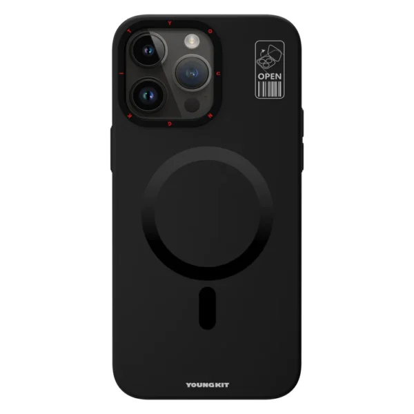 iPhone 15 Pro Max Youngkit Hermit Series Bracket Magsafe Case – Black