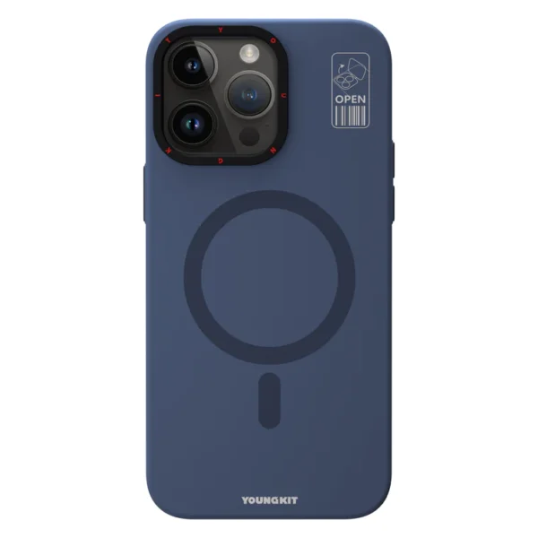 iPhone 15 Pro Max Youngkit Hermit Series Bracket Magsafe Case – Blue