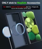 Galaxy S23 Ultra Magnetic Guardian Case [Military Grade Drop Tested][Compatible with MagSafe] Semi-Clear Hard Back & Soft Edge case by Torras – Phantom Black - Image 4