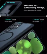 Galaxy S23 Ultra Magnetic Guardian Case [Military Grade Drop Tested][Compatible with MagSafe] Semi-Clear Hard Back & Soft Edge case by Torras – Phantom Black - Image 5