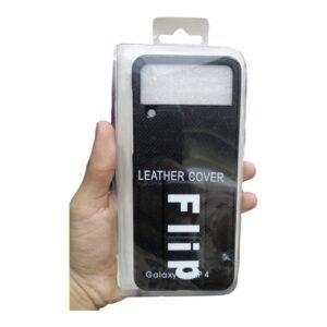 Samsung Galaxy Flip 3/4/5 Leather Phone Cover – Black