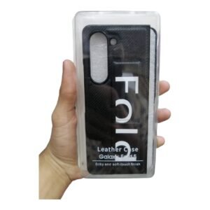 Samsung Galaxy Fold 3/4/5 Leather Phone Cover – Black