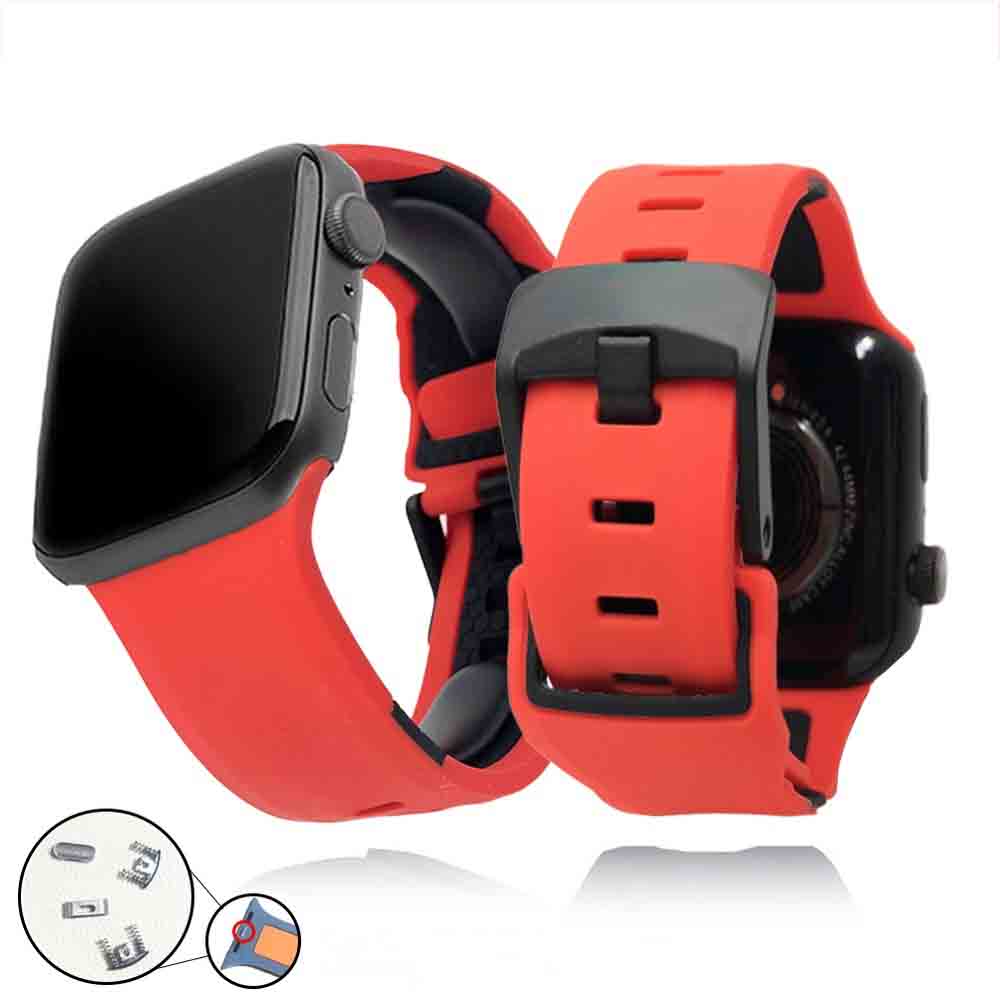 42 44 45 49mm UAG Civilian Silicone Series Watch Straps For Apple Watch Ultra Ultra 2 Series 9 Red