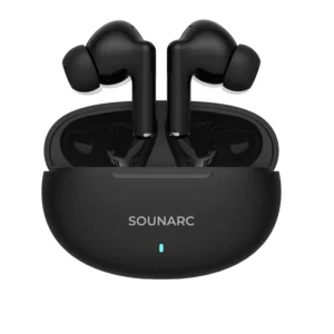 Sounarc Q1 Earbuds Wireless Bluetooth Earphone, 28 Hours of Playtime, Ergonomic Fit, Shaking Bass. Clear Call, Touch Control – Black