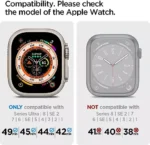 Spigen Lite Fit Ultra Band Designed for Apple Watch Ultra 2 / 1 49mm & Apple Watch Series 9 / 8 / 7 / 6 / 5 / 4 / 3 45mm / 44mm / 42mm Nylon Solo Loop AMP05983 – Black - Image 4