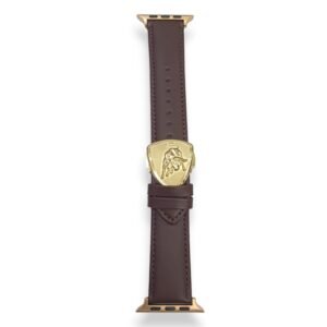 42mm-44mm-45mm-49mm Leather Strap Lamborghini Logo buckle butterfly clasp For Smartwatch - Brown