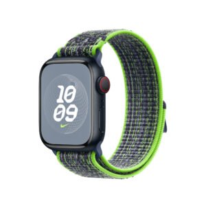 42mm-44mm-45mm-49mm Nylon Nike Sport Loop Straps For Smart Watch Series 9/Ultra/Ultra 2 - Bright Green/Blue