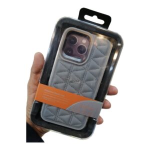 iPhone 15 Pro Max Kajsa Dale Series Unique Style Leather Case – Grey