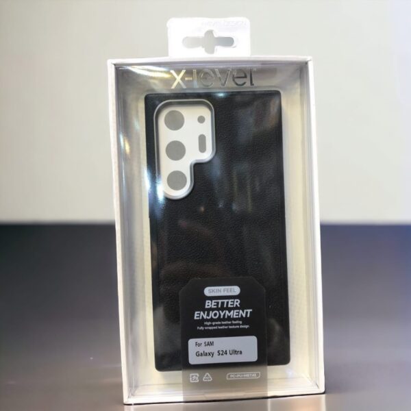 Samsung Galaxy S24 Ultra X-Level Skin Feel Leather Case – Black