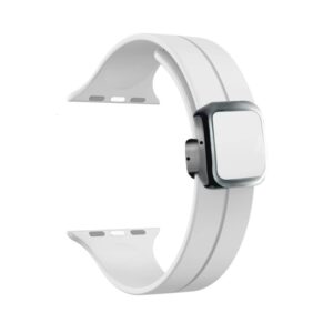 42mm-44mm-45mm-49mm Magnetic Square Buckle Silicone Watch Starps – White