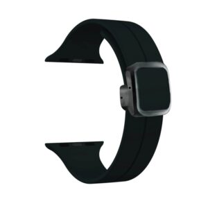 42mm-44mm-45mm-49mm Magnetic Square Buckle Silicone Watch Starps – Black