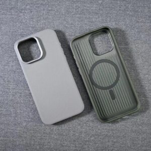 iPhone 15 Pro TKNY leather Case With MagSafe - Natural Titanium