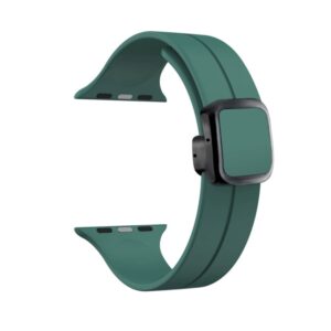 42mm-44mm-45mm-49mm Magnetic Square Buckle Silicone Watch Starps – Pine Green