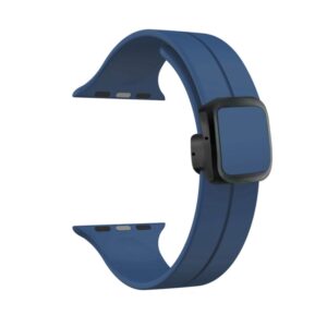 42mm-44mm-45mm-49mm Magnetic Square Buckle Silicone Watch Starps – Navy Blue