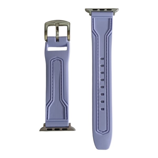 42mm-44mm-45mm-49mm Purple Stitch Silicone Strap For Smartwatch - Light Purple