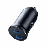 Joyroom JR-CCN06 30W Dual PD Type-C Mini Metal Car Charger – Black - Image 3