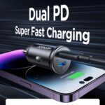 Joyroom JR-CCN06 30W Dual PD Type-C Mini Metal Car Charger – Black - Image 7