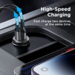 Joyroom JR-CCN06 30W Dual PD Type-C Mini Metal Car Charger – Black - Image 6