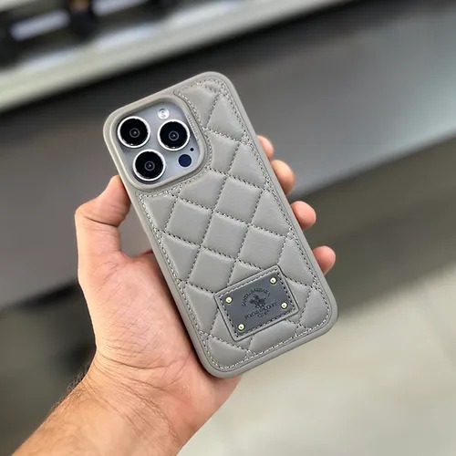 iPhone 15 Pro Max Ogden Series Santa Barbara Polo Racquet Club leather Case – Grey