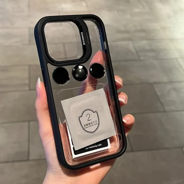 iPhone 15 Pro Max Lens Holder Case with Extra Lens – Black
