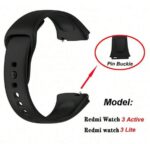 Redmi Watch 3 Lite/Active Silicone Strap Bracelet Replacement Watchband - Black - Image 2